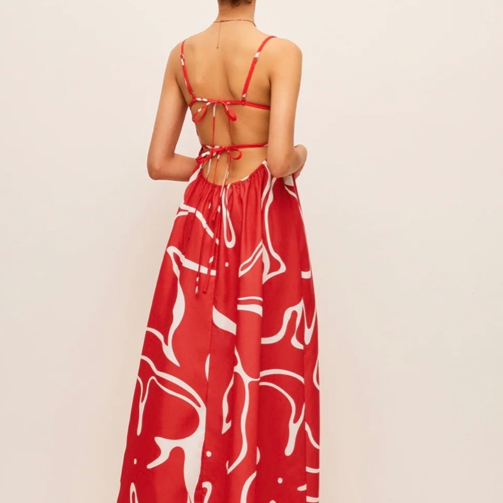 COMMENSE PRINTED BACK TIE DETAIL DRESS SIZE M - Picture 10 of 10